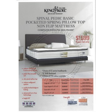 Kingkoil Spinal Pedic Basic Pocketed Spring Pillow Top(Non Flip Mattress)